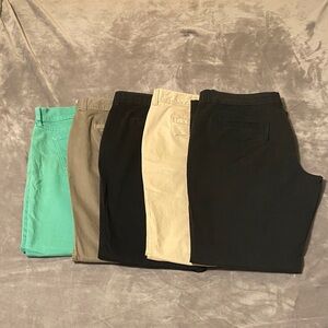 Old Navy & Gap 10S 5 pairs Casual Pants Bundle in Mint, Khaki, Black and Cream